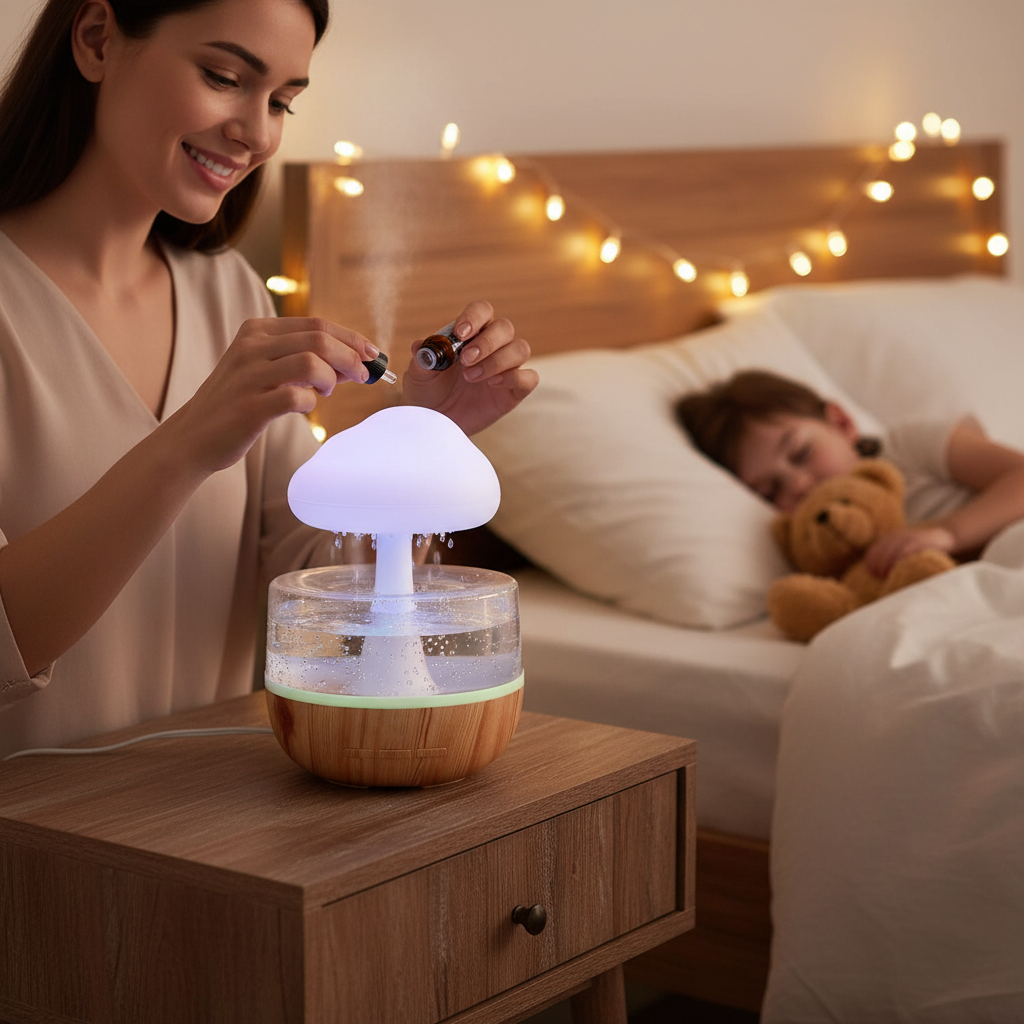 Transform Your Space with the Colorful Rain Cloud Humidifier - Aroma and Ambiance in One!