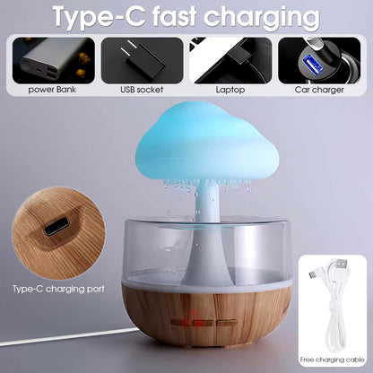 Transform Your Space with the Colorful Rain Cloud Humidifier - Aroma and Ambiance in One!